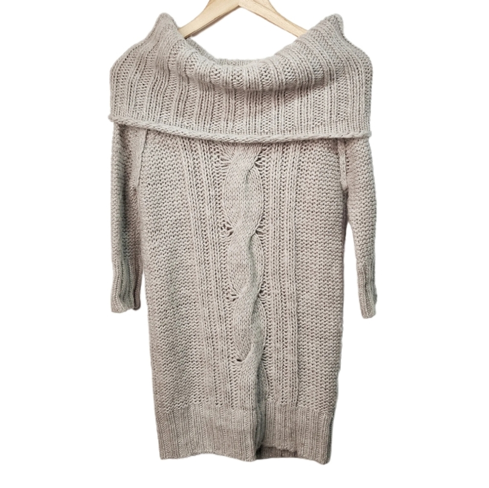 Sarsaparilla Cable Knit Off The Shoulder Tunic L